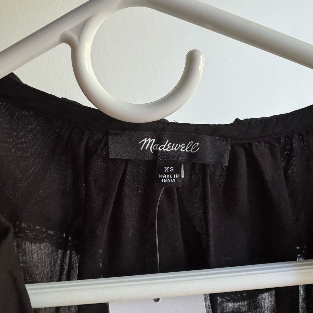 Madewell Black Ruffled Blouse - Picture 7 of 7